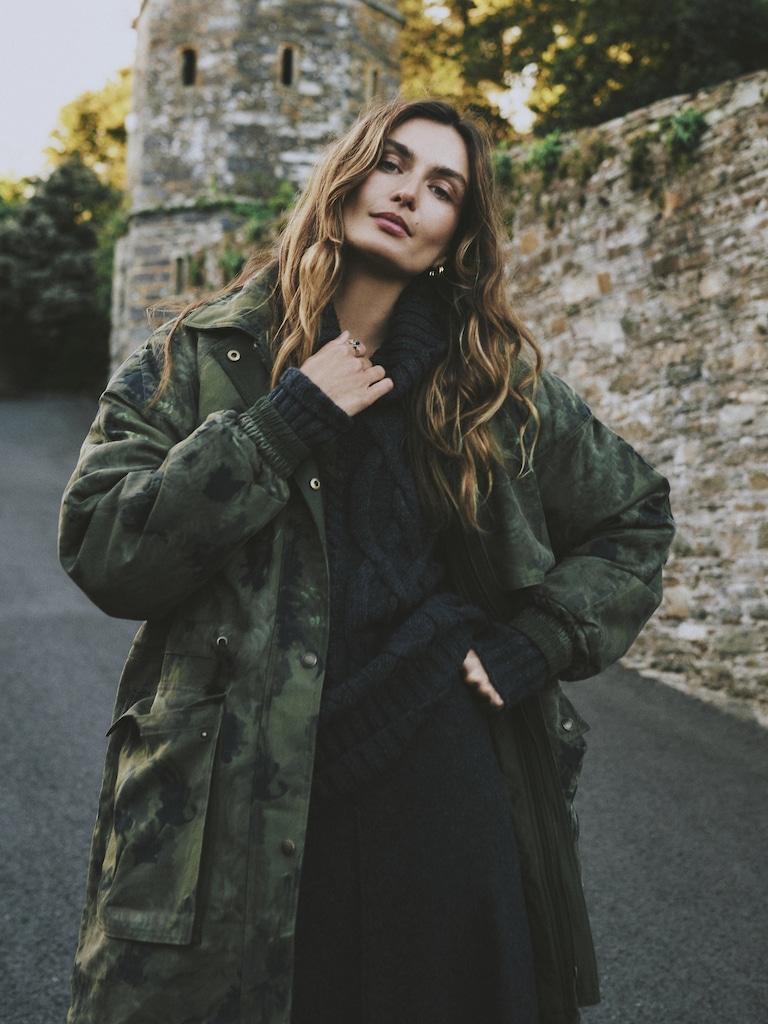 Floral Quilted Parka