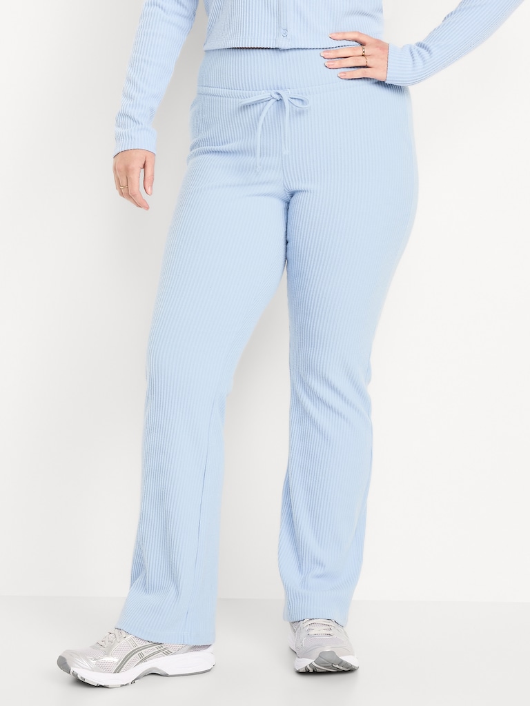 Extra High Waisted Sweater Ribbed Flare Pant