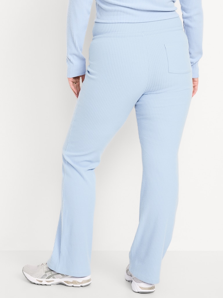 Extra High Waisted Sweater Ribbed Flare Pant