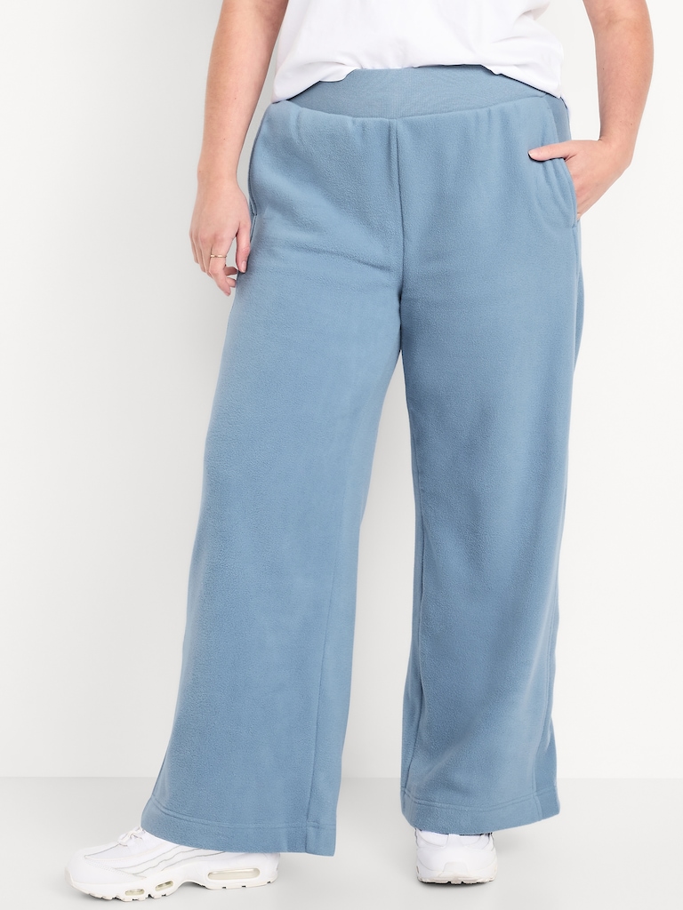 Extra High-Waisted Microfleece Wide-Leg Sweatpants