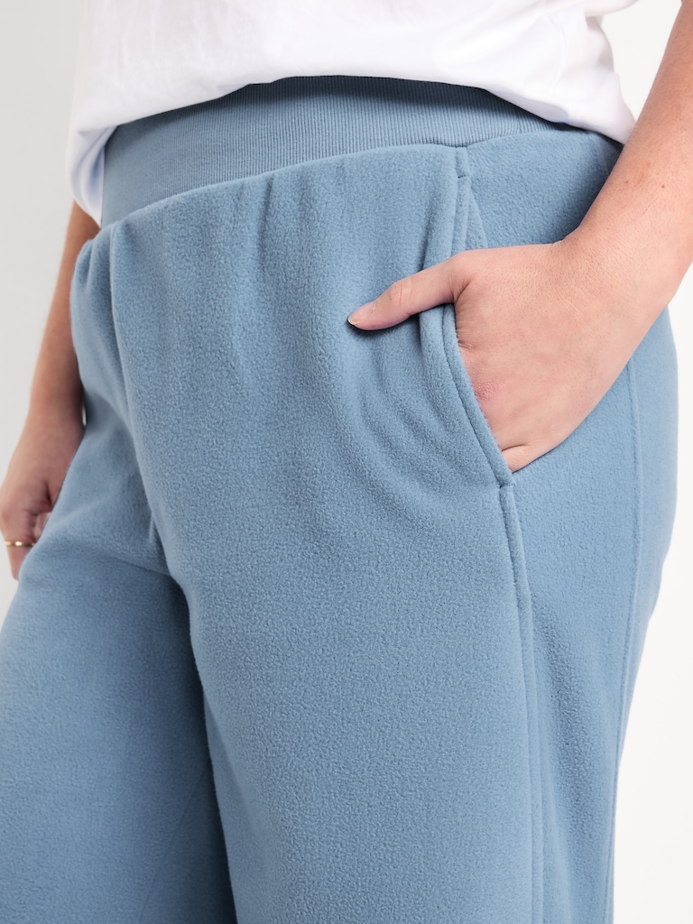 Extra High-Waisted Microfleece Wide-Leg Sweatpants