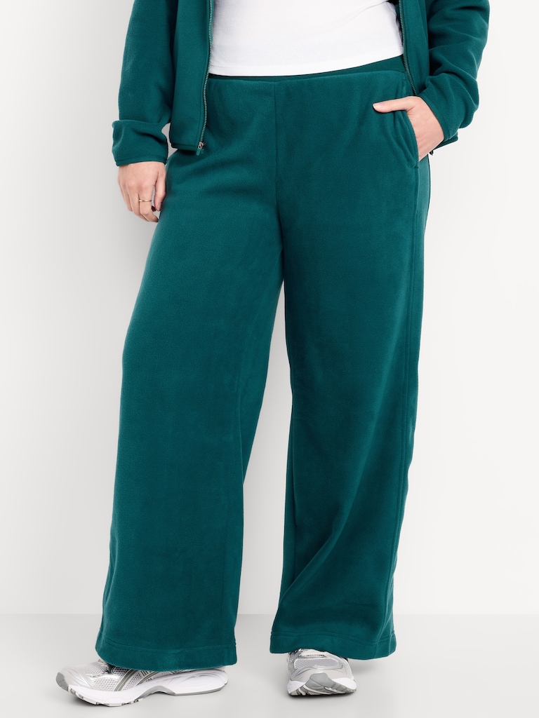 Extra High-Waisted Microfleece Wide-Leg Sweatpants