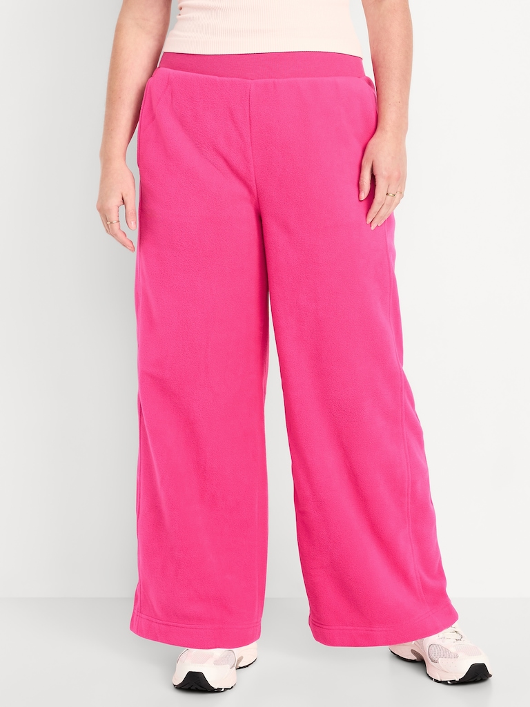 Extra High-Waisted Microfleece Wide-Leg Sweatpants