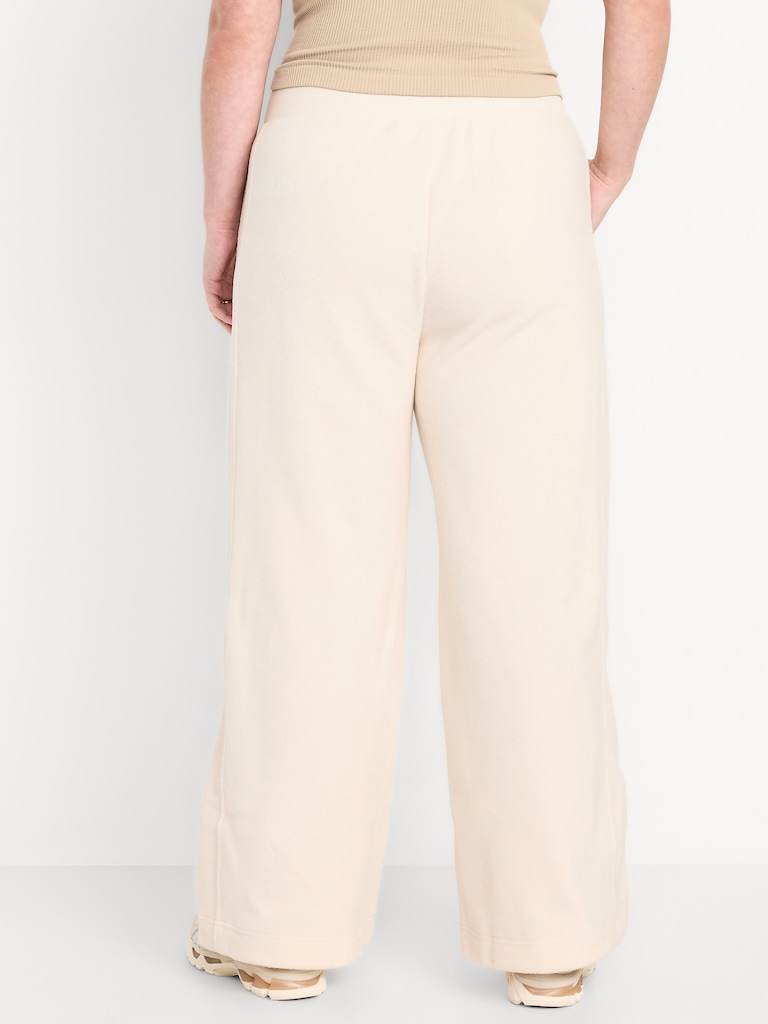 Extra High-Waisted Microfleece Wide-Leg Sweatpants