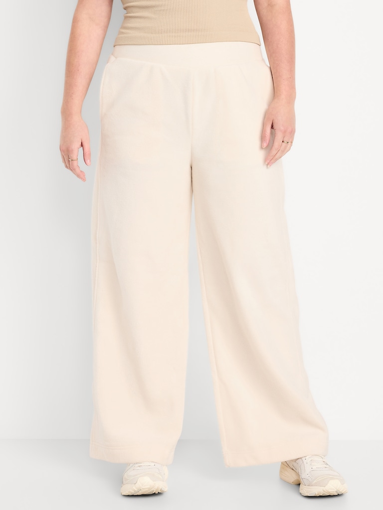 Extra High-Waisted Microfleece Wide-Leg Sweatpants