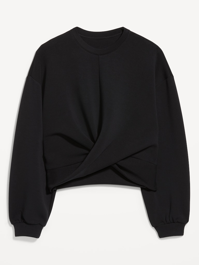 Bounce Fleece Twist-Front Top