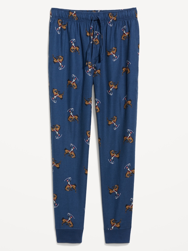 Printed Flannel Pajama Joggers for Men