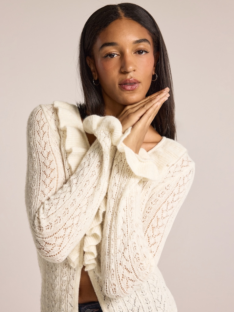 Old Navy x Anna Sui Ruffle Cardigan Sweater