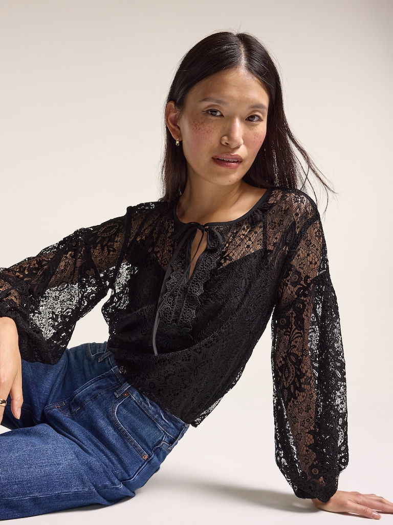 Old Navy x Anna Sui Lace Applique Top