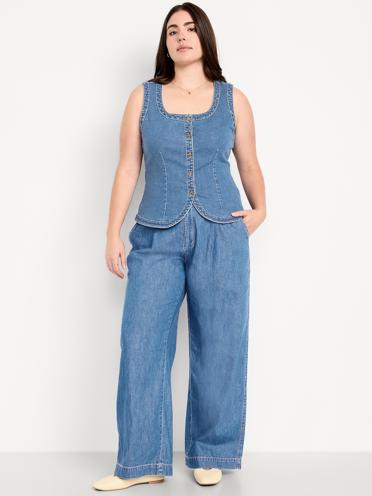 High-Waisted Taylor Trouser Wide-Leg Pants