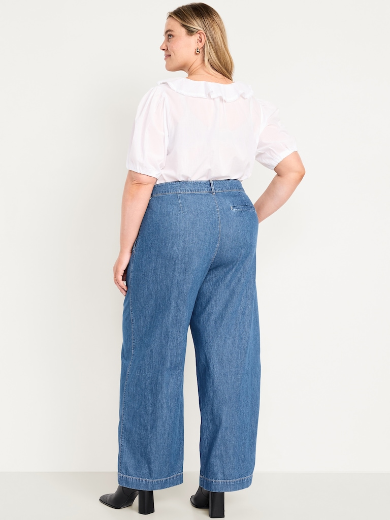High-Waisted Taylor Trouser Wide-Leg Pants