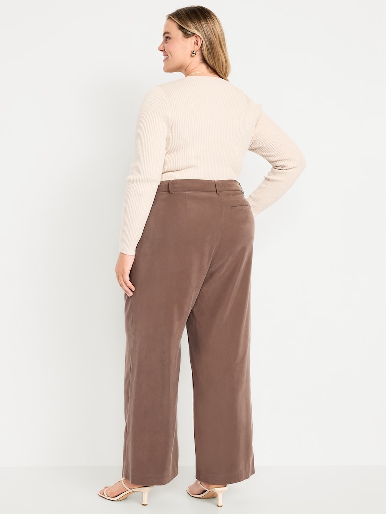 Extra High-Waisted Drapey Trouser Super Wide-Leg Pants