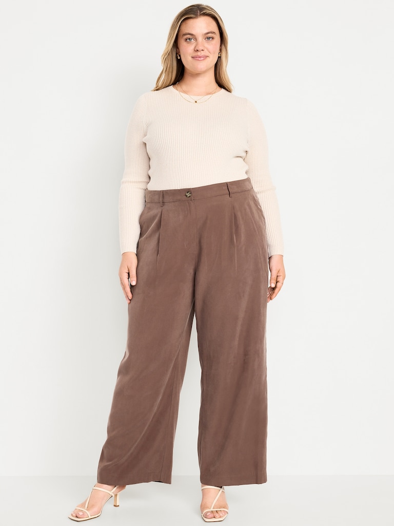 Extra High-Waisted Drapey Trouser Super Wide-Leg Pants