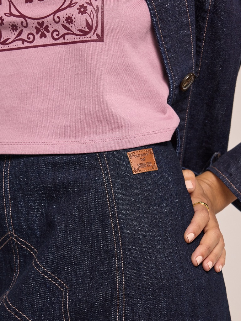 Old Navy x Anna Sui Denim Seamed Mini Skirt