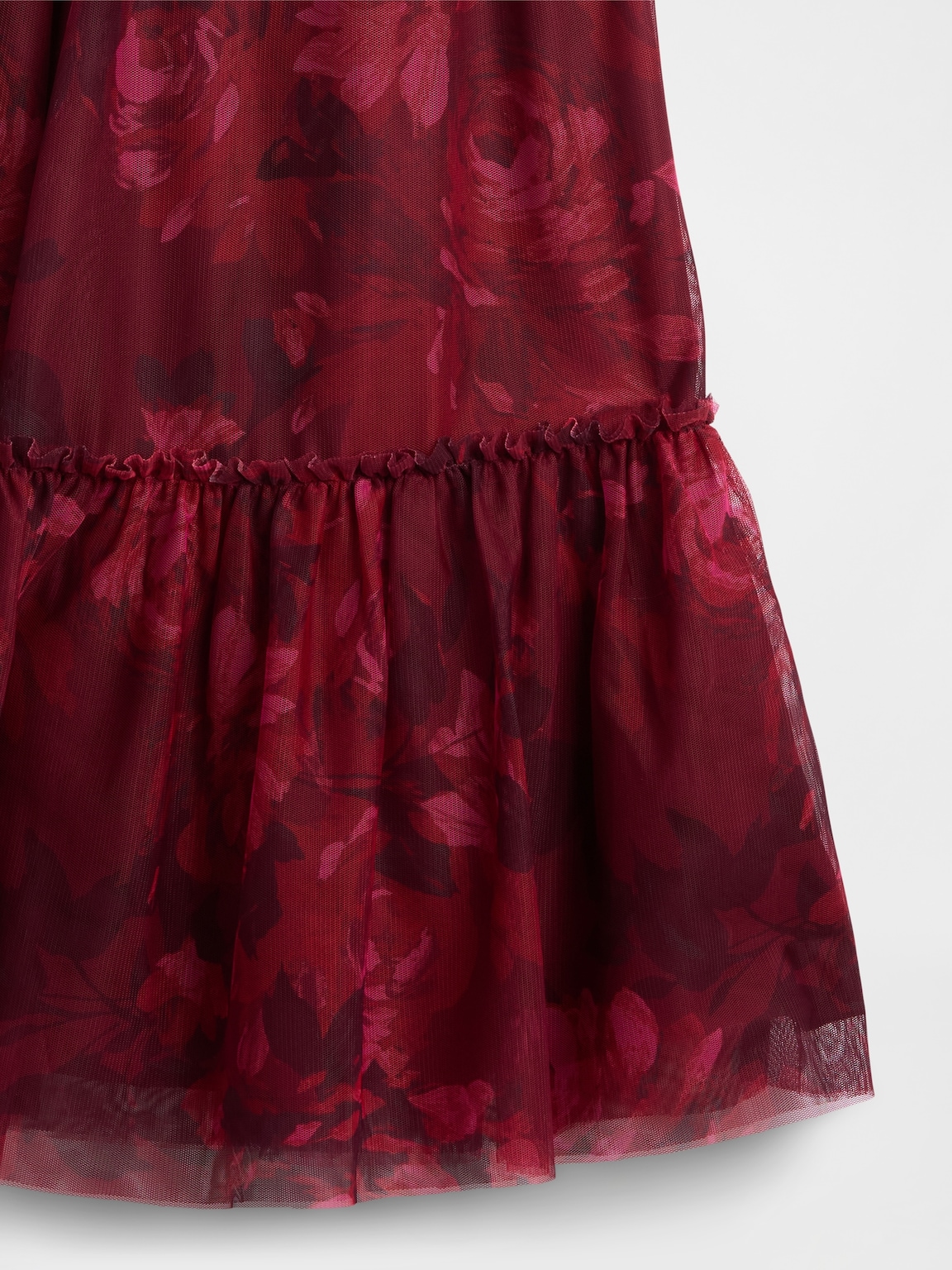 Kids Tulle Cap-Sleeve Midi Dress