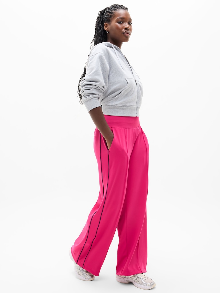 Venice High Rise Track Stripe Wide Leg Pant