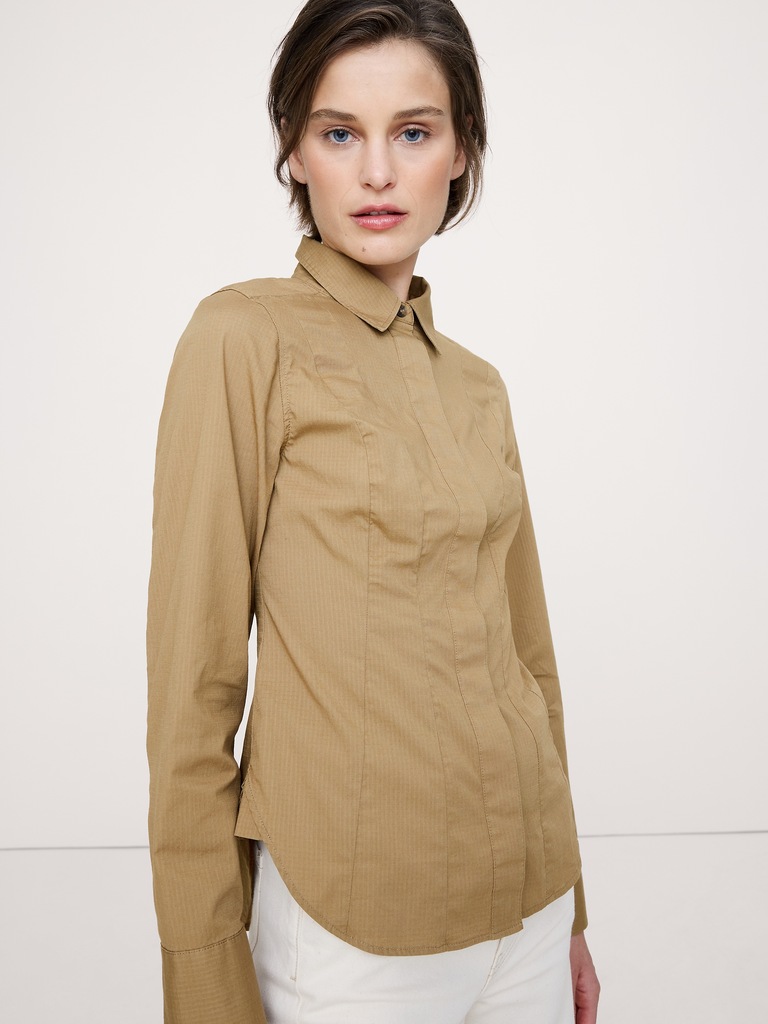 Stretch-Cotton Hourglass Shirt