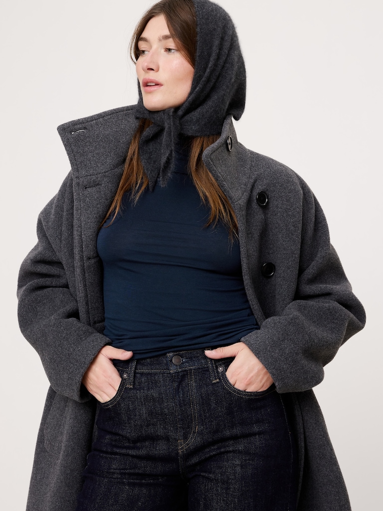 Luxe Wool-Blend Turtleneck T-Shirt