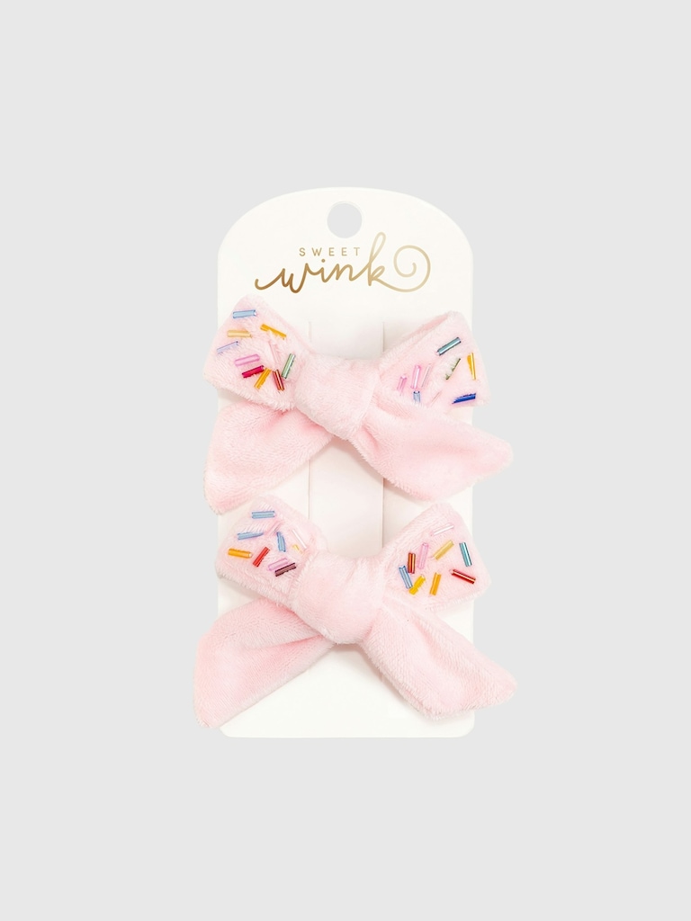 Sweet Wink Sprinkle Bow Clip Set