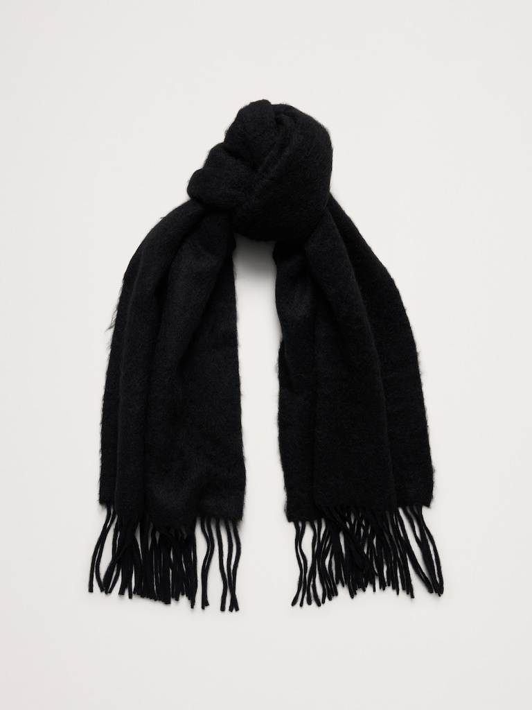 Brushed Alpaca-Wool Blend Scarf