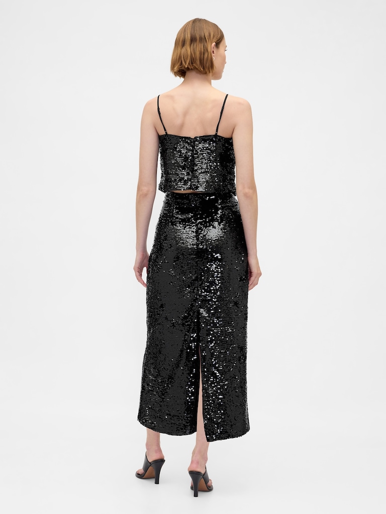 Sequin Maxi Skirt