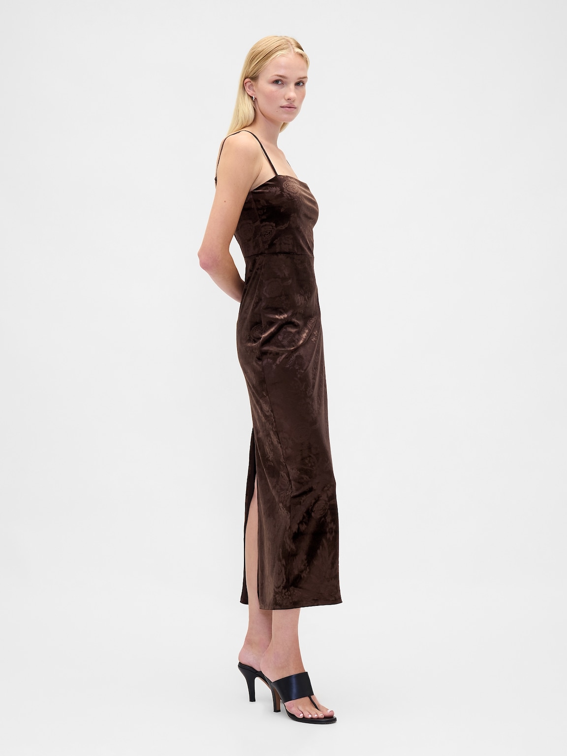 Velvet Square-Neck Maxi Dress
