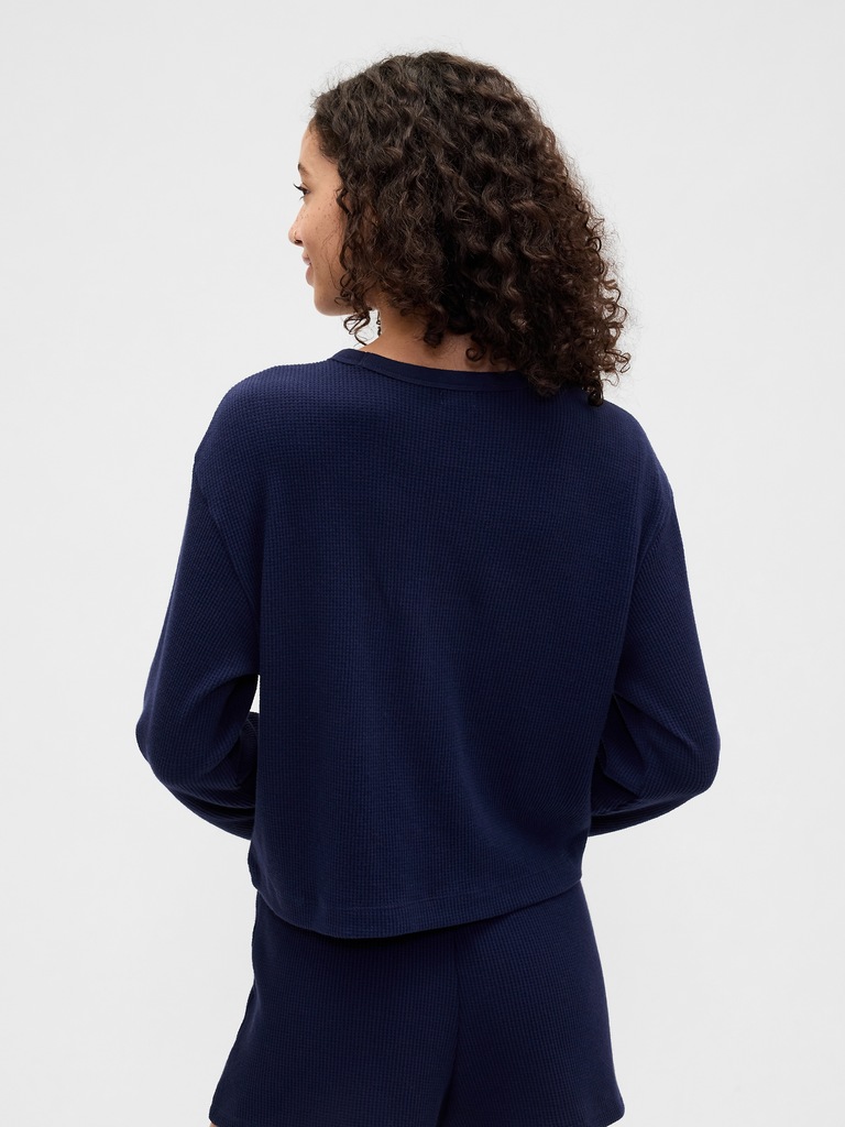 Relaxed Waffle-Knit PJ T-Shirt