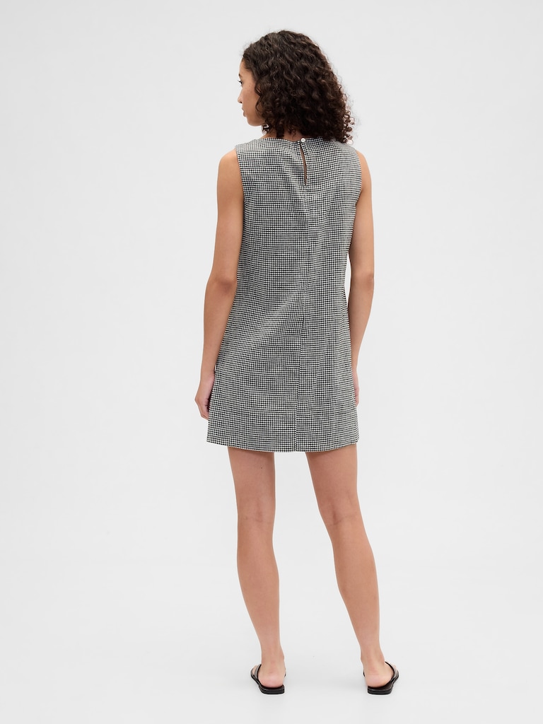 Linen-Blend Apron Mini Dress