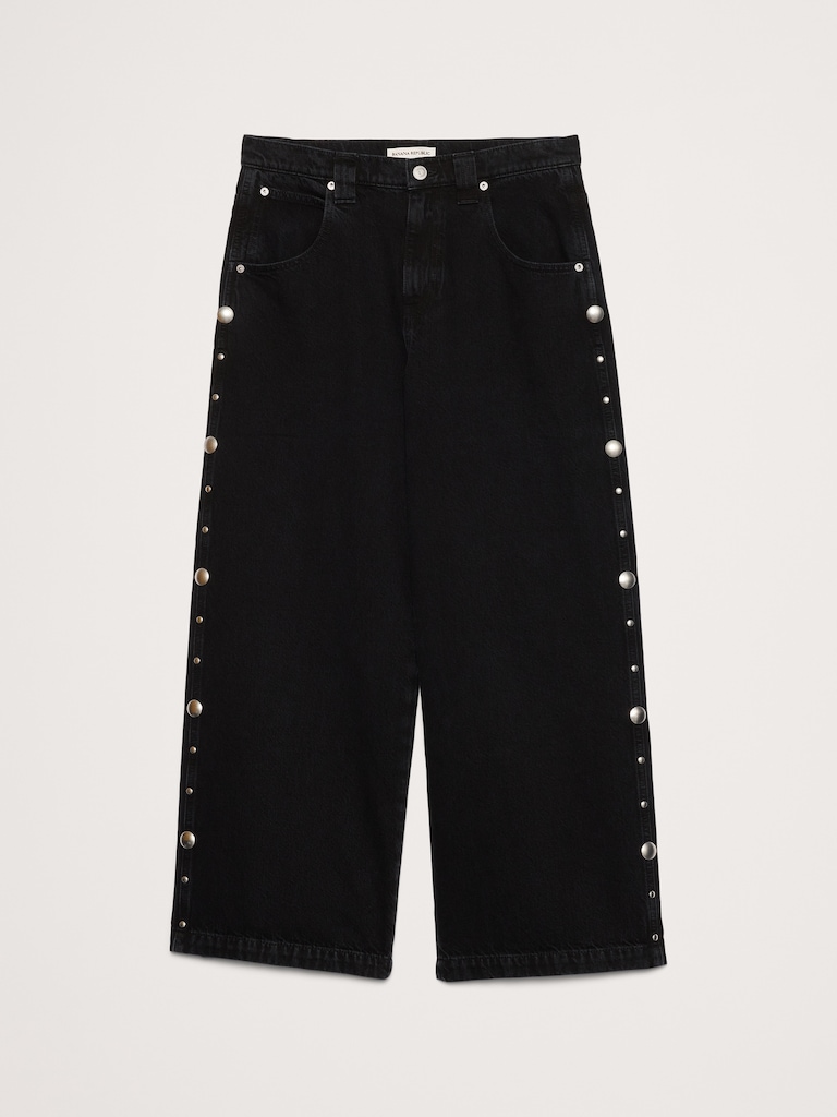 Low-Rise Loose Studded Ankle Jean