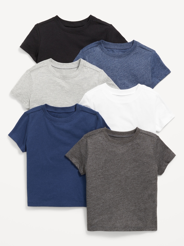 Short-Sleeve Solid T-Shirt 6-Pack for Toddler Boys