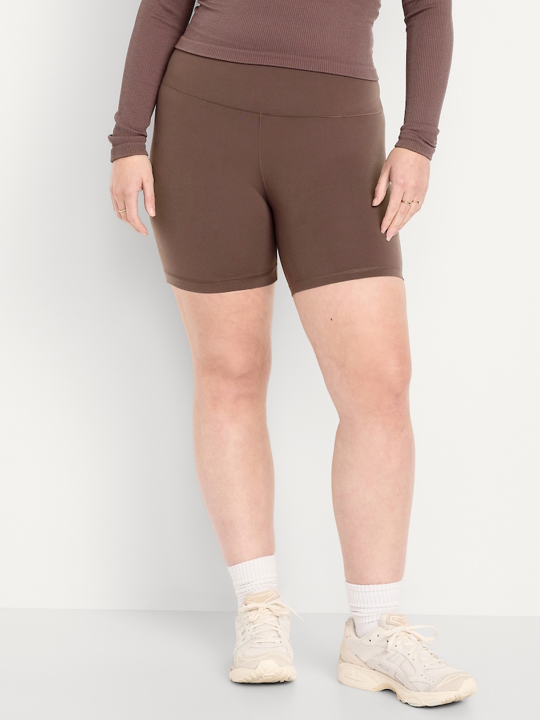 High-Waisted StudioSmooth Biker Shorts -- 6-inch inseam