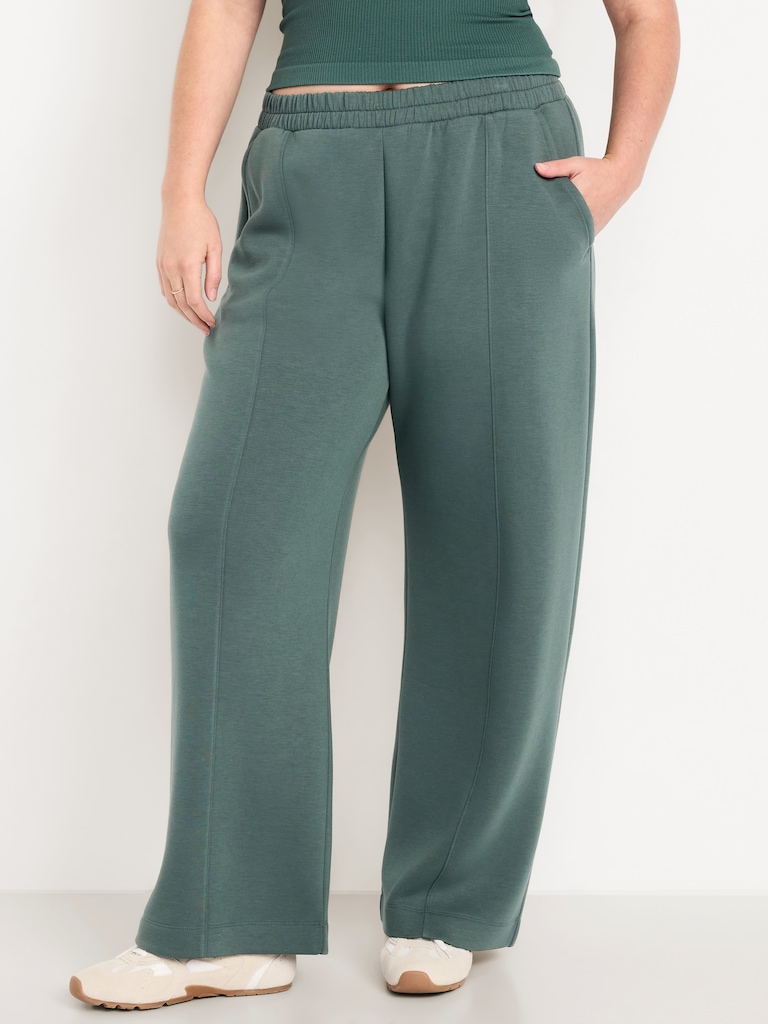 High-Waisted Bounce Fleece Wide-Leg Sweatpants