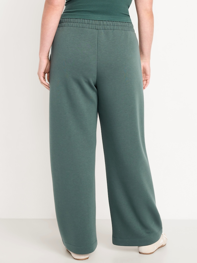 High-Waisted Bounce Fleece Wide-Leg Sweatpants