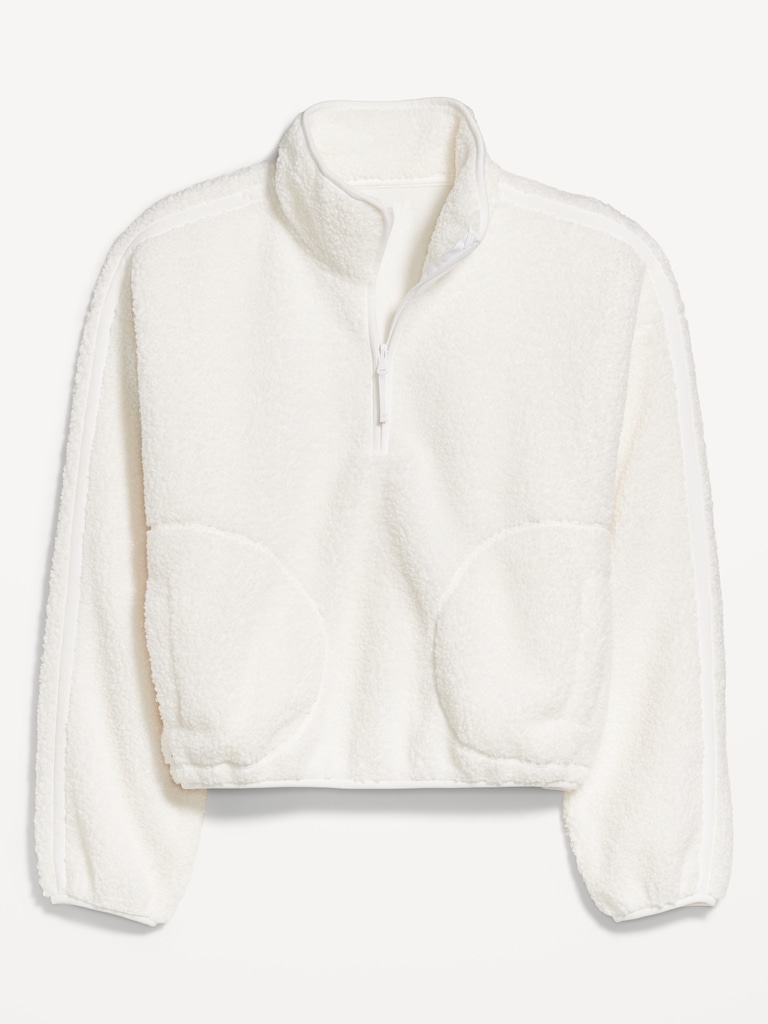 Loose Sherpa Quarter-Zip Pullover