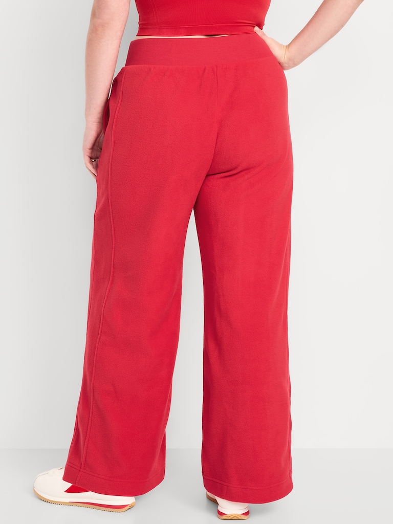 Extra High-Waisted Microfleece Wide-Leg Sweatpants