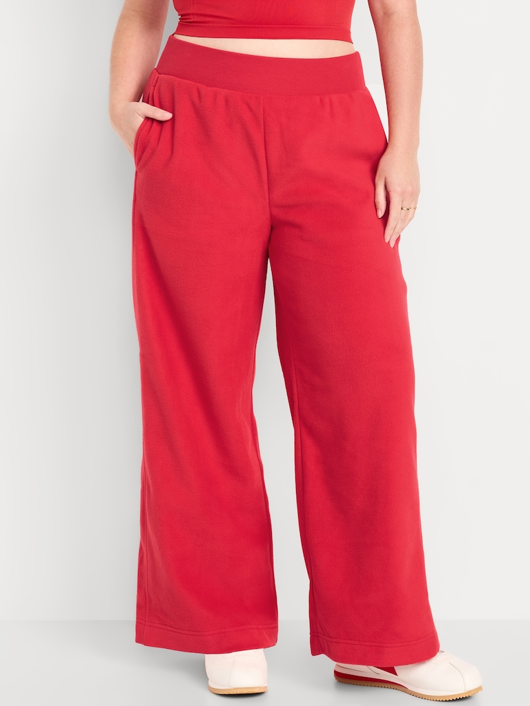 Extra High-Waisted Microfleece Wide-Leg Sweatpants