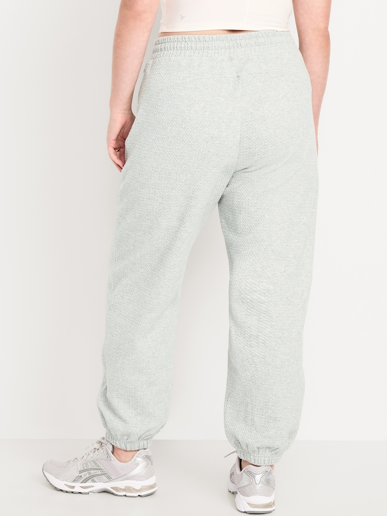 High-Waisted Dynamic Fleece Textured Sweatpants