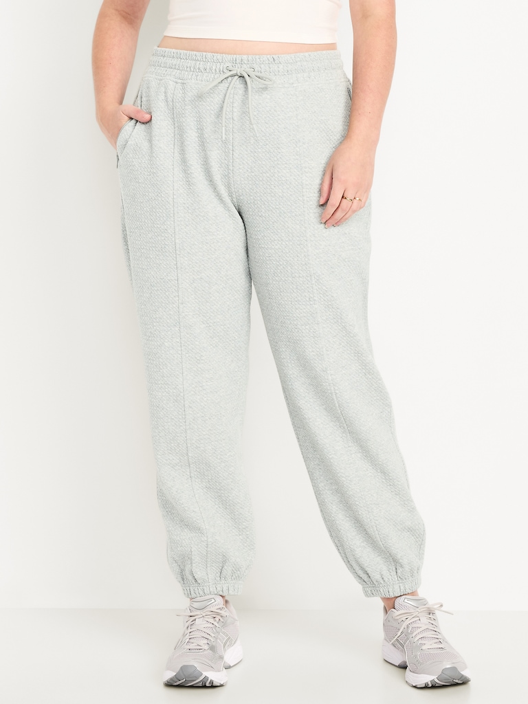 High-Waisted Dynamic Fleece Textured Sweatpants
