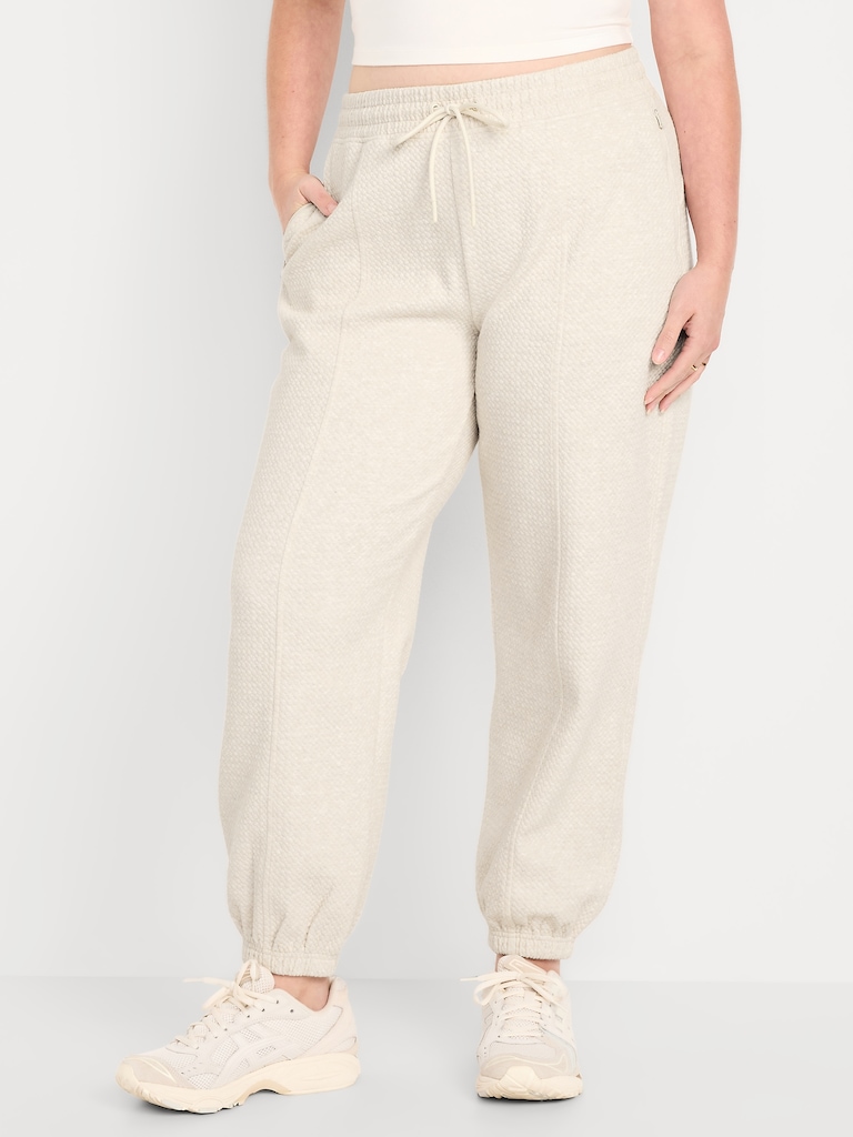 High-Waisted Dynamic Fleece Textured Sweatpants