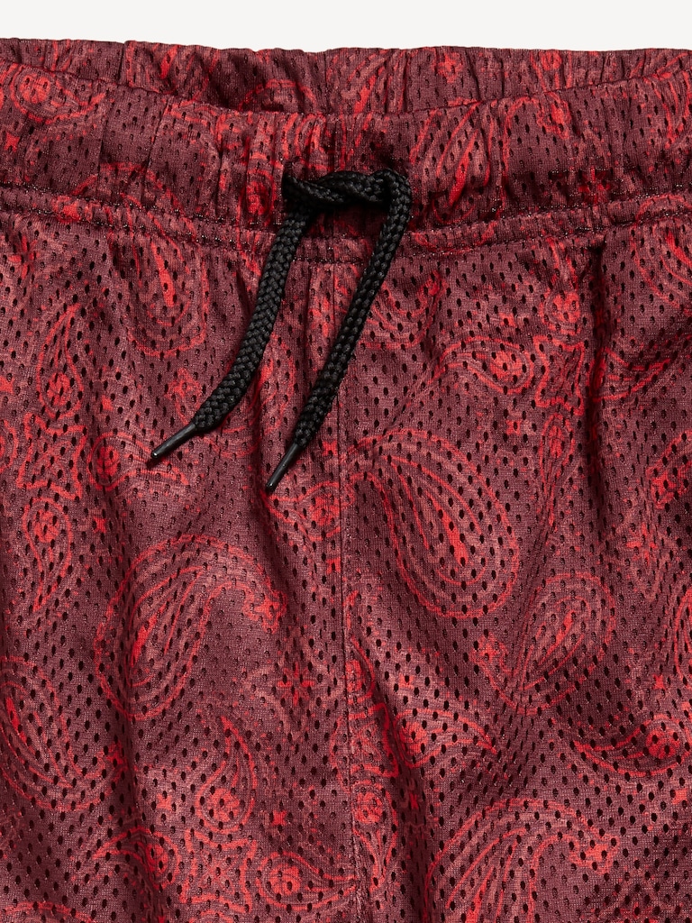 Printed Mesh Basketball Shorts for Boys (At Knee)