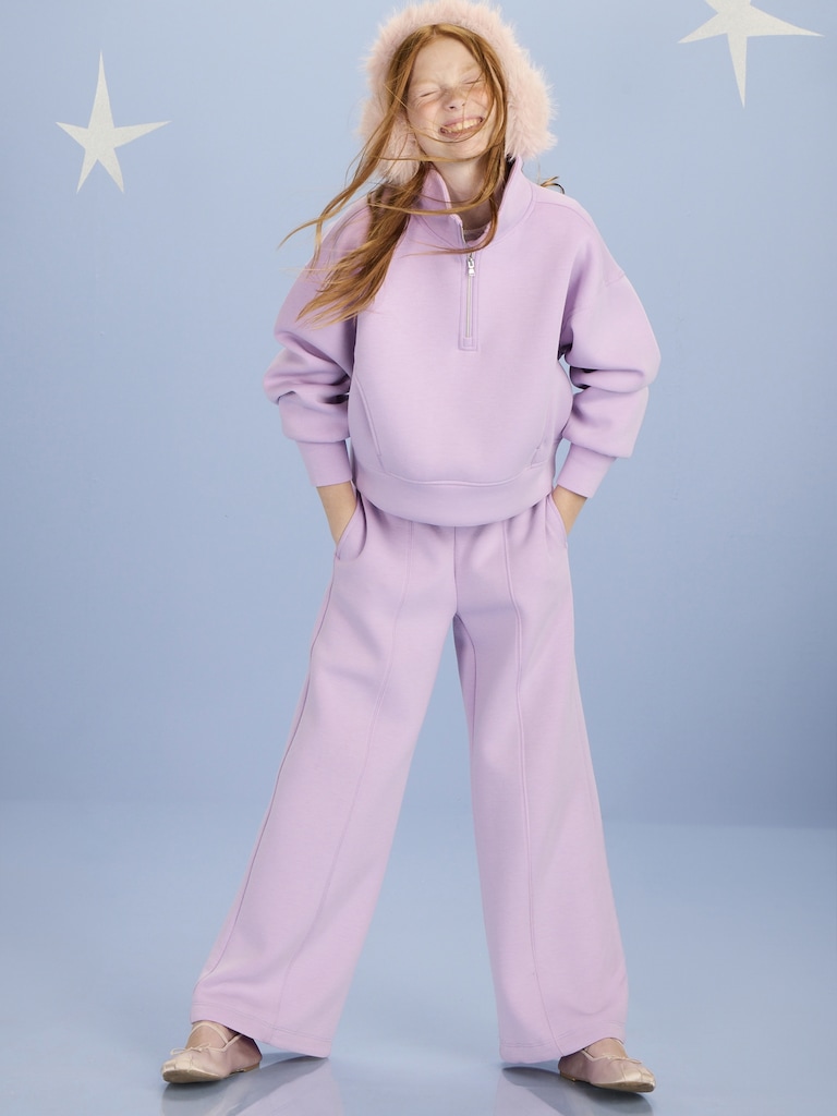 High-Waisted Bounce Fleece Wide-Leg Sweatpants for Girls