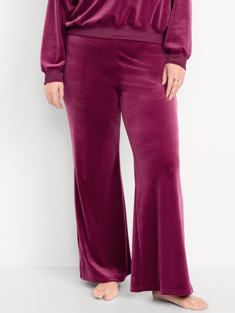 High-Waisted Velour Flare Lounge Pants