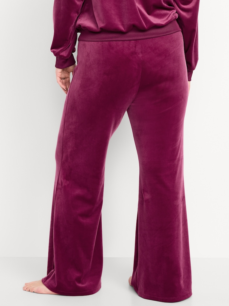 High-Waisted Velour Flare Lounge Pants