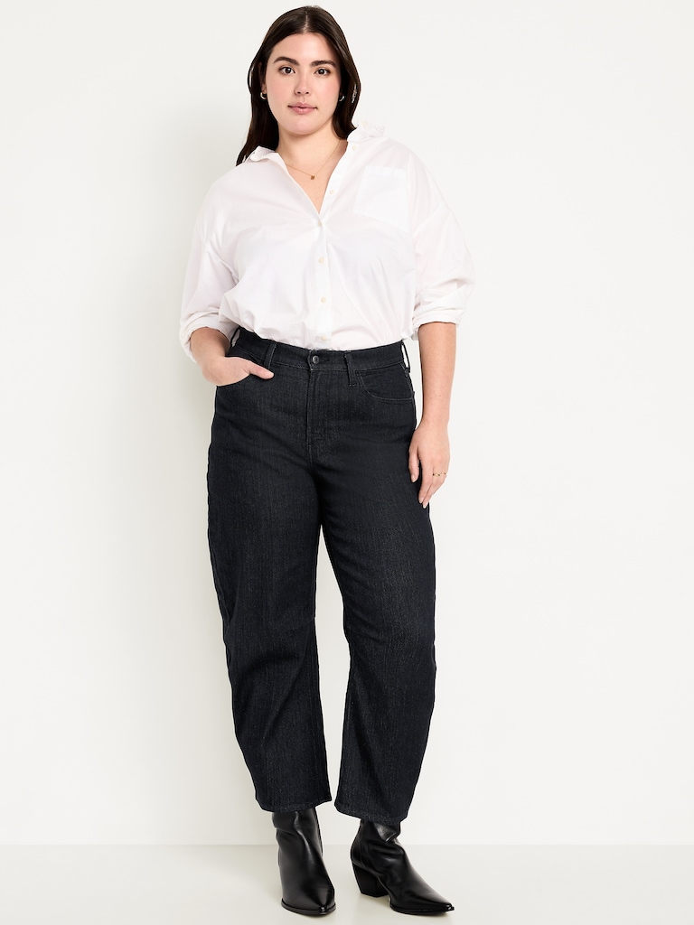 High-Waisted Wow Barrel Ankle Jeans