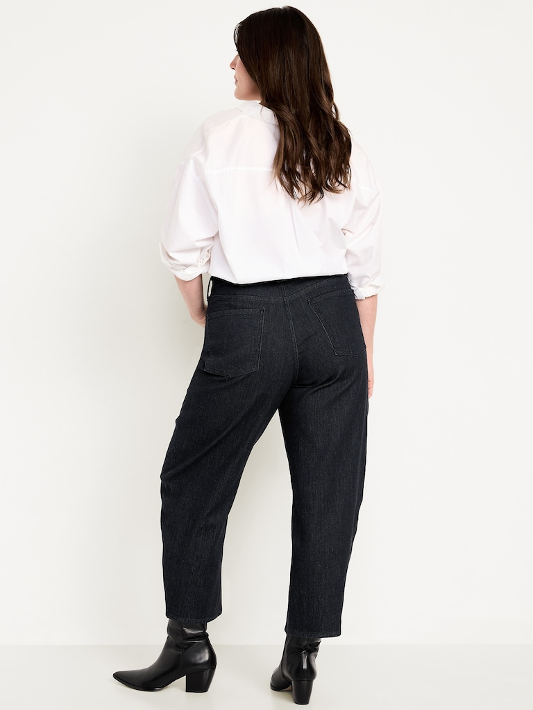 High-Waisted Wow Barrel Ankle Jeans
