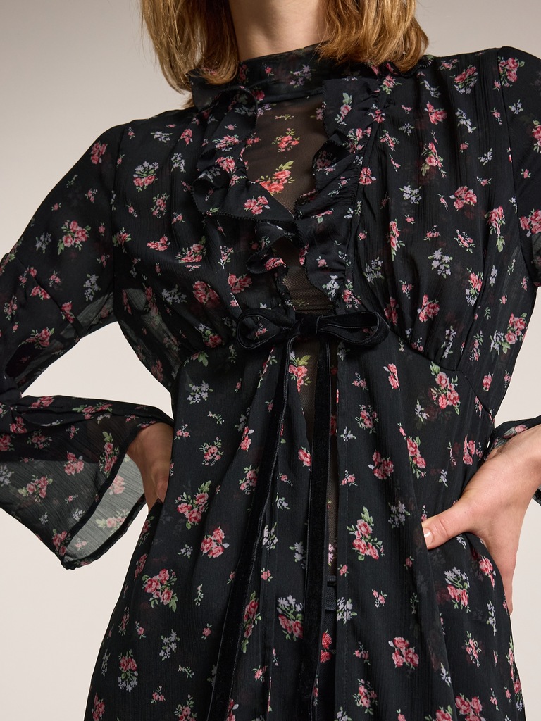 Old Navy x Anna Sui Chiffon Tie-Front Duster