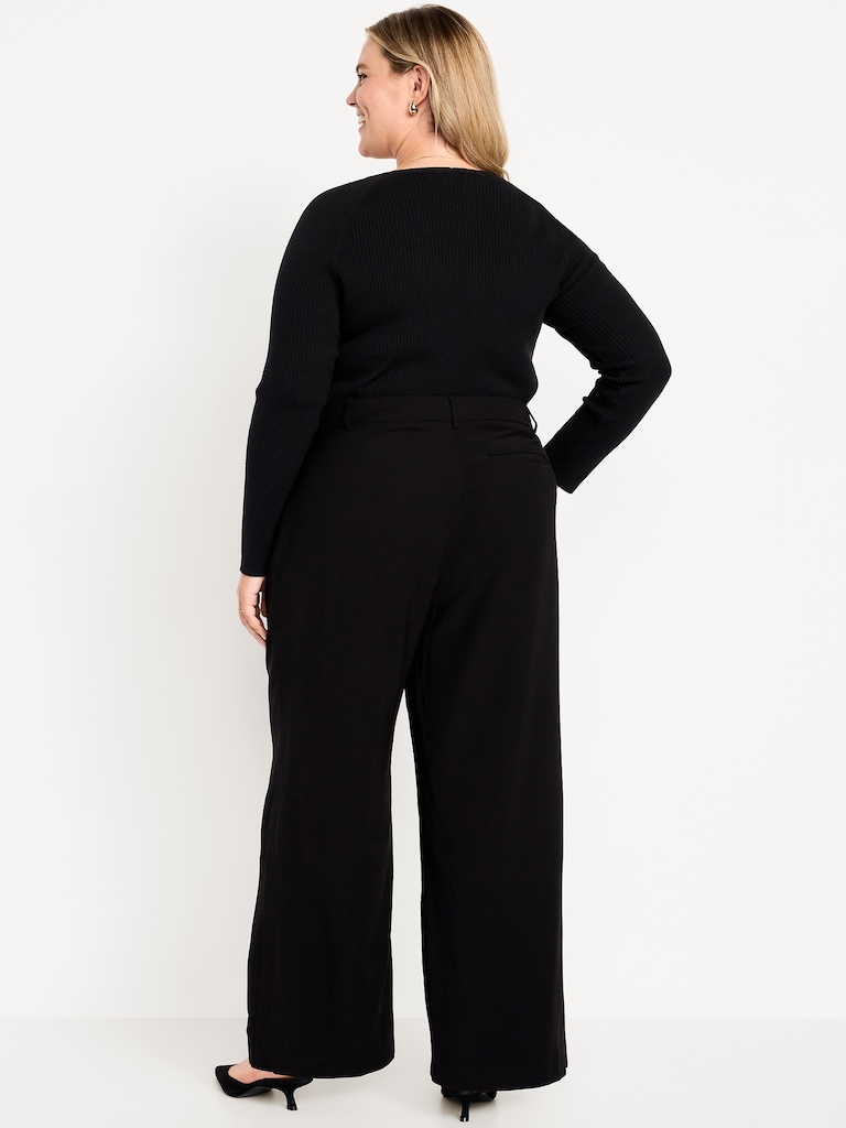 Extra High-Waisted Drapey Trouser Super Wide-Leg Pants