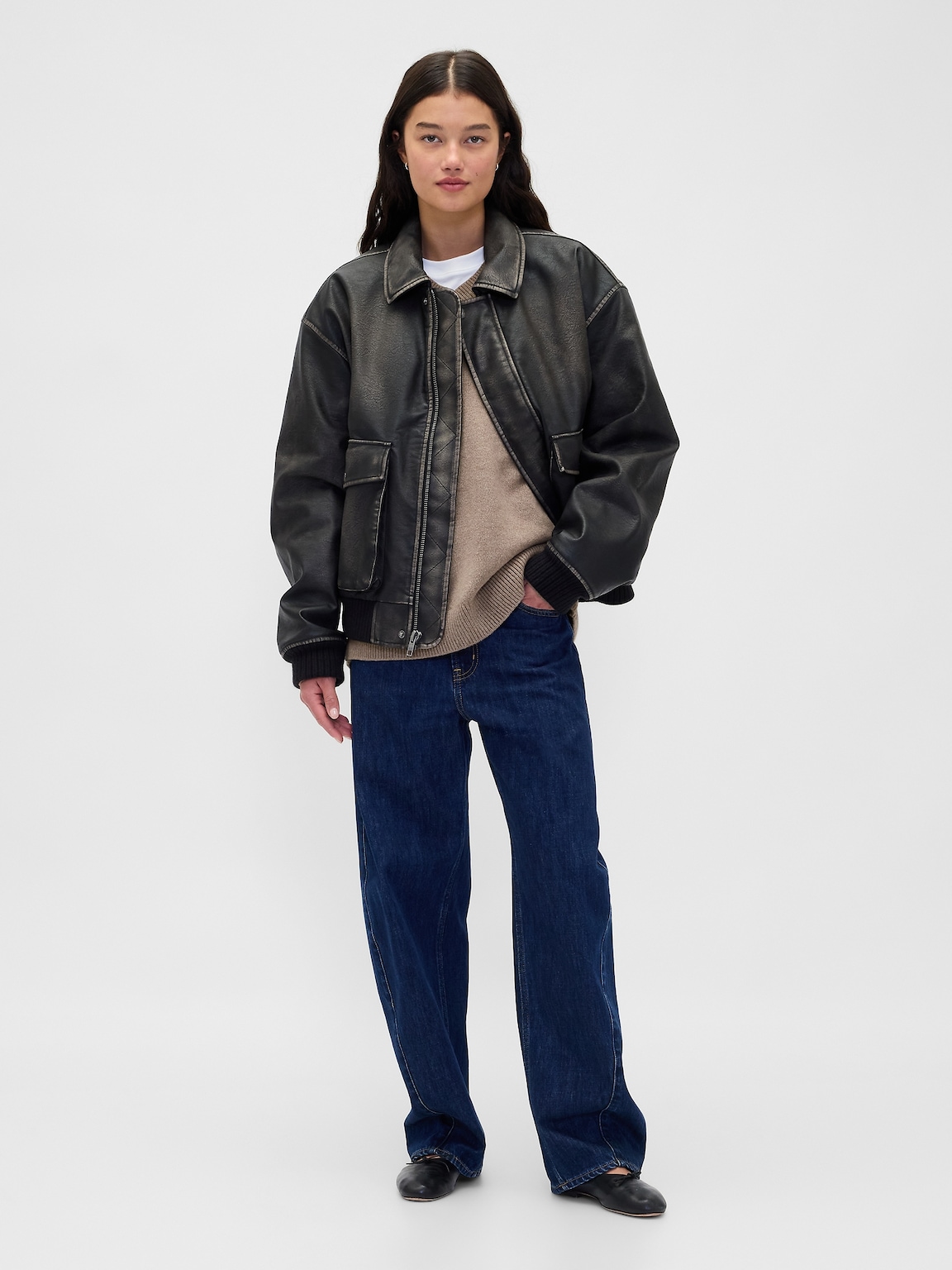 CashSoft Oversized V-Neck Sweater