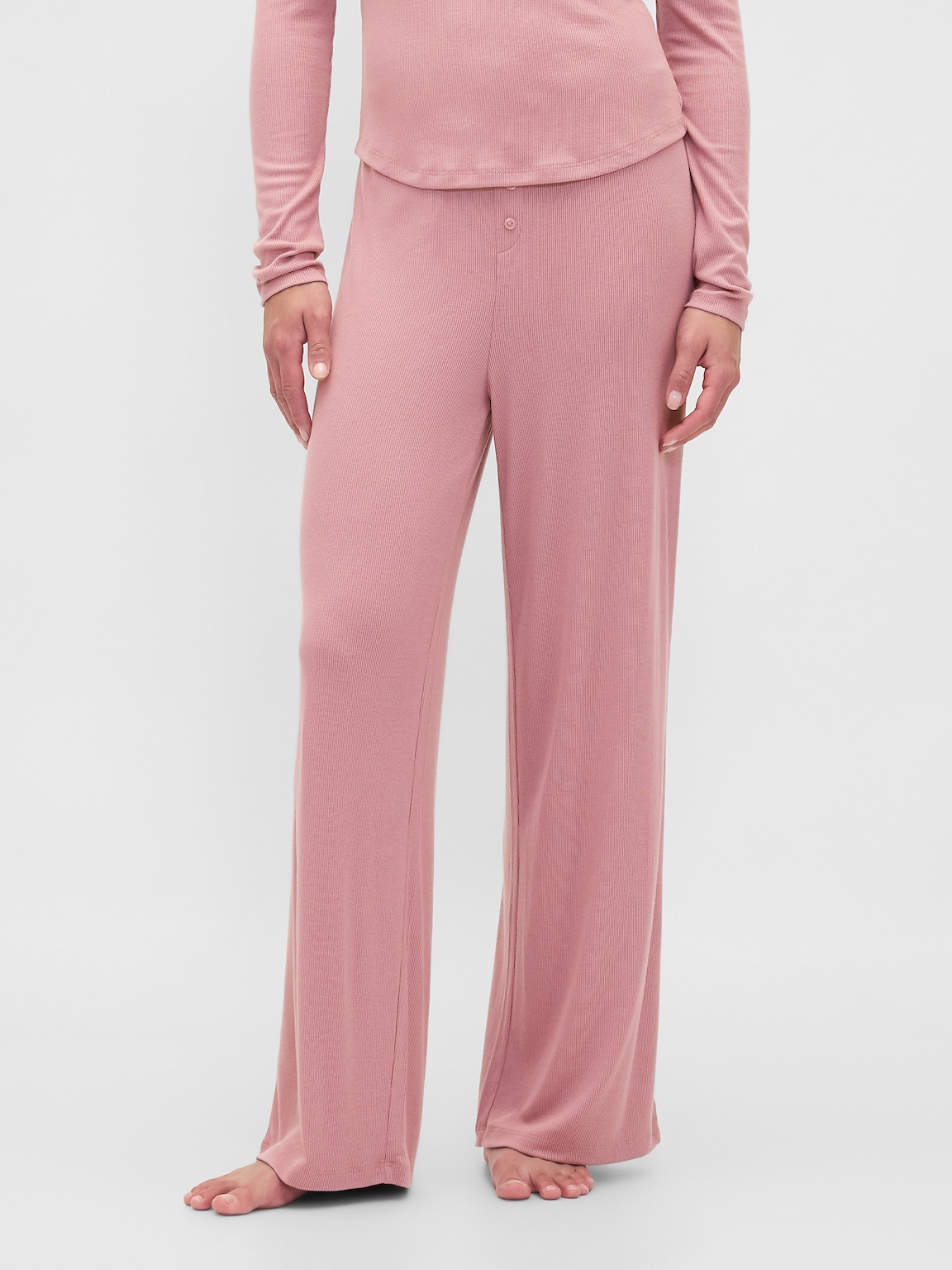 Mini Rib Wide-Leg PJ Pants