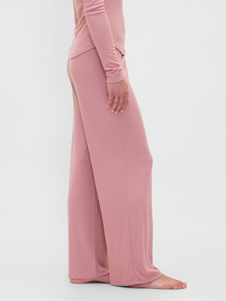 Mini Rib Wide-Leg PJ Pants
